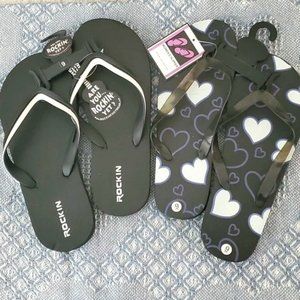 Pair of NWT Black & White Flip Flops 🖤🤍